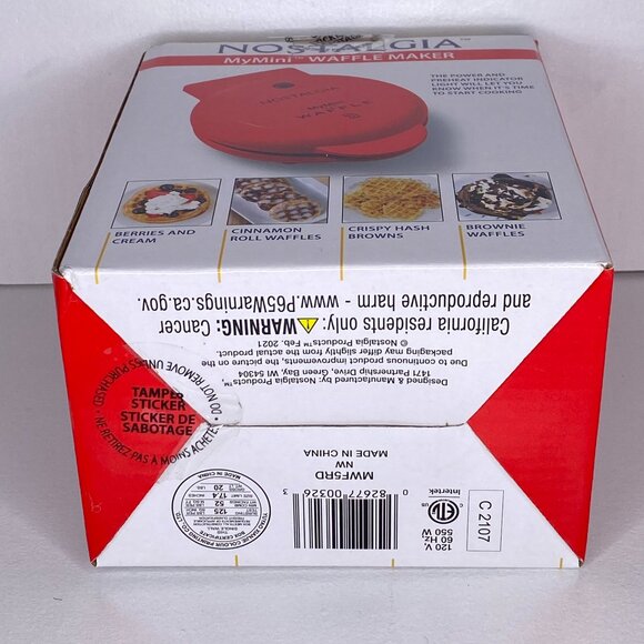Nostalgia My Mini Personal Electric Waffle Maker 5" - Red - Picture 4 of 5